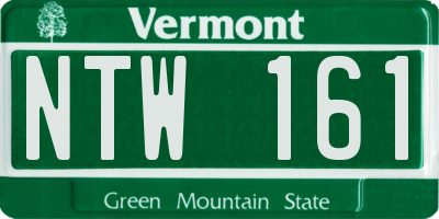 VT license plate NTW161