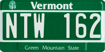 VT license plate NTW162
