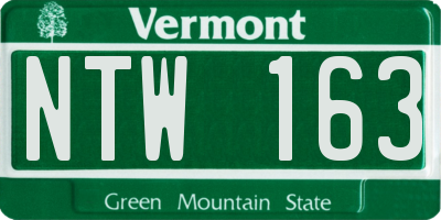VT license plate NTW163