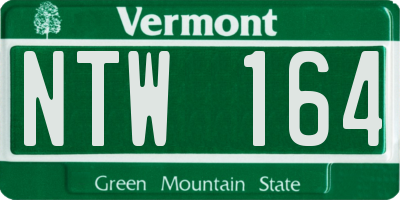 VT license plate NTW164