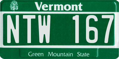 VT license plate NTW167