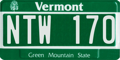 VT license plate NTW170