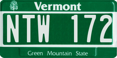 VT license plate NTW172