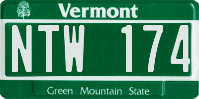VT license plate NTW174