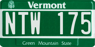 VT license plate NTW175