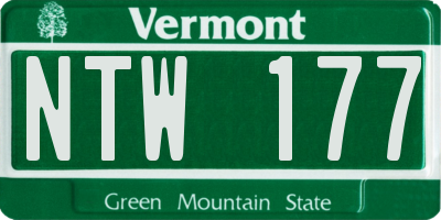 VT license plate NTW177