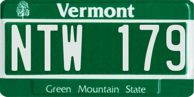VT license plate NTW179