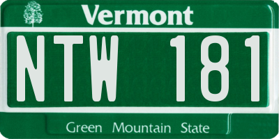 VT license plate NTW181