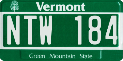 VT license plate NTW184