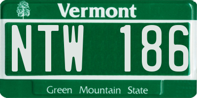 VT license plate NTW186