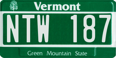 VT license plate NTW187