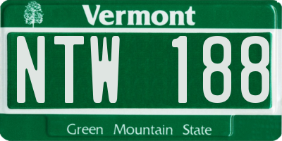 VT license plate NTW188