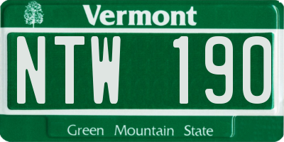 VT license plate NTW190