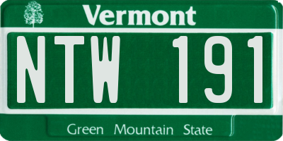VT license plate NTW191