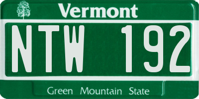VT license plate NTW192