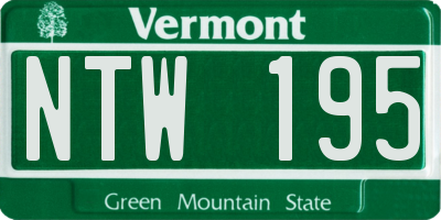 VT license plate NTW195