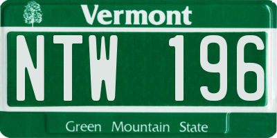 VT license plate NTW196