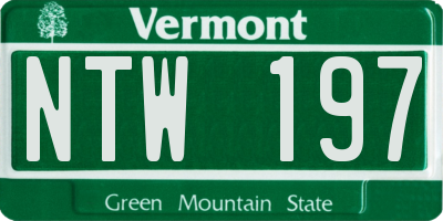 VT license plate NTW197