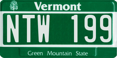 VT license plate NTW199