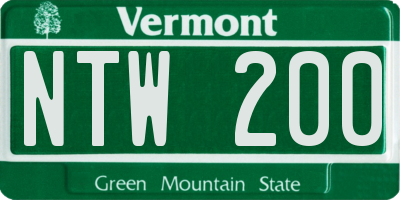 VT license plate NTW200