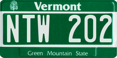 VT license plate NTW202