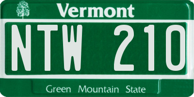 VT license plate NTW210