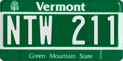 VT license plate NTW211