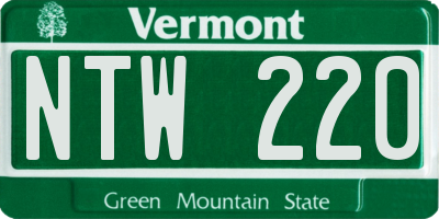 VT license plate NTW220