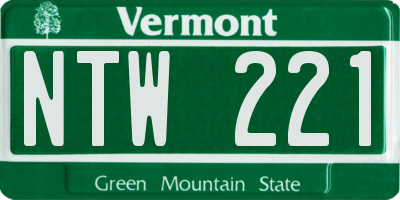 VT license plate NTW221