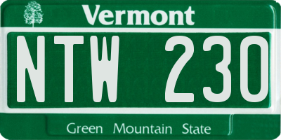 VT license plate NTW230