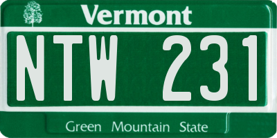 VT license plate NTW231