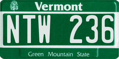 VT license plate NTW236