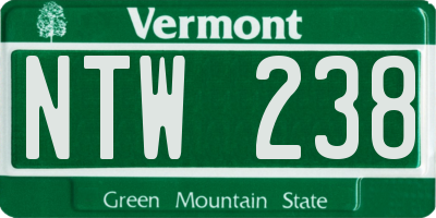 VT license plate NTW238