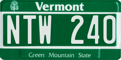 VT license plate NTW240