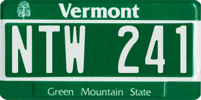 VT license plate NTW241