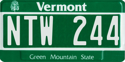 VT license plate NTW244
