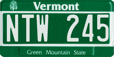 VT license plate NTW245