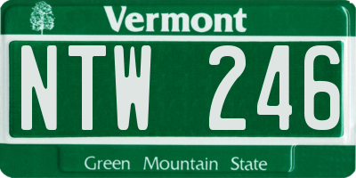 VT license plate NTW246