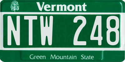 VT license plate NTW248