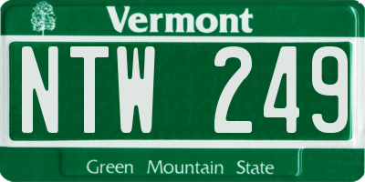 VT license plate NTW249