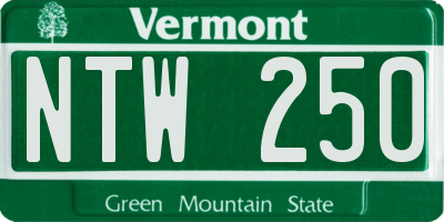 VT license plate NTW250