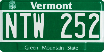 VT license plate NTW252