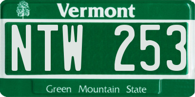 VT license plate NTW253