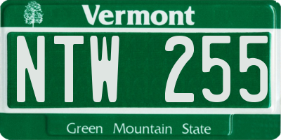VT license plate NTW255