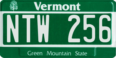 VT license plate NTW256