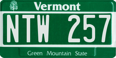 VT license plate NTW257