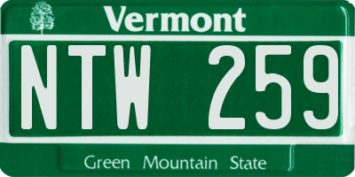 VT license plate NTW259