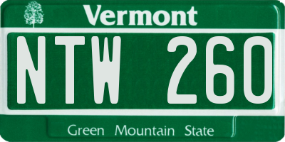 VT license plate NTW260