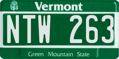 VT license plate NTW263