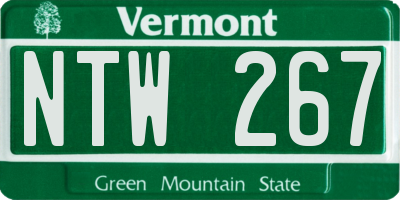 VT license plate NTW267